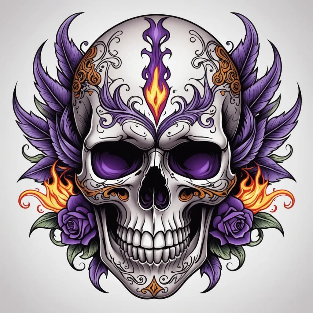 Neo-traditional tattoo concept generated with AI