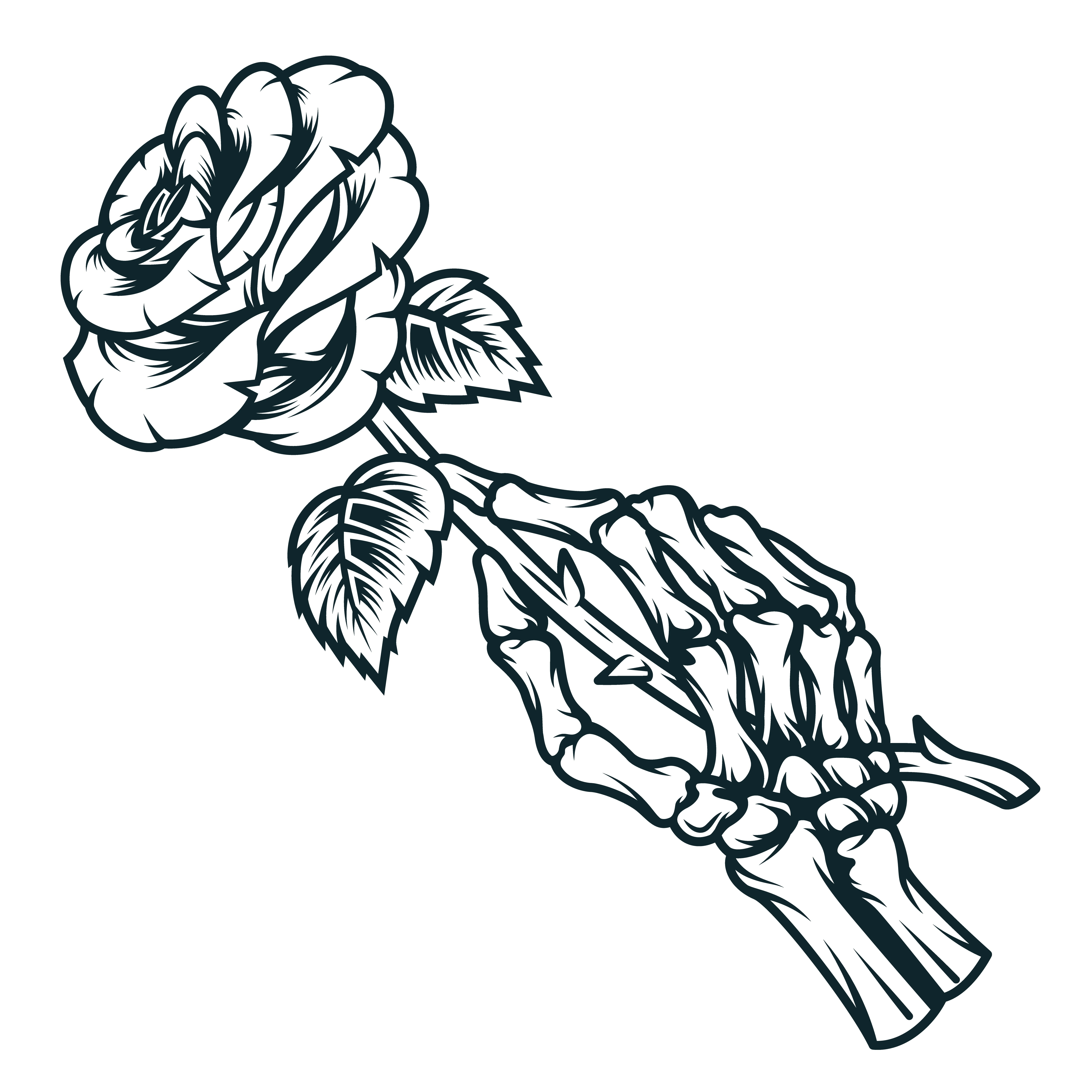 Artistic tattoo design skeleton hand